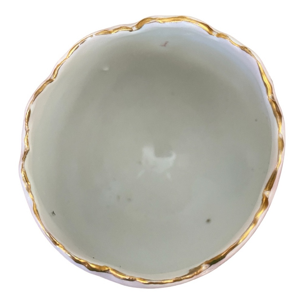 Vintage Napco Porcelain 3-Footed Cracked Egg Vase Pink Rose Gold Trim 3.75” - Picture 5 of 6
